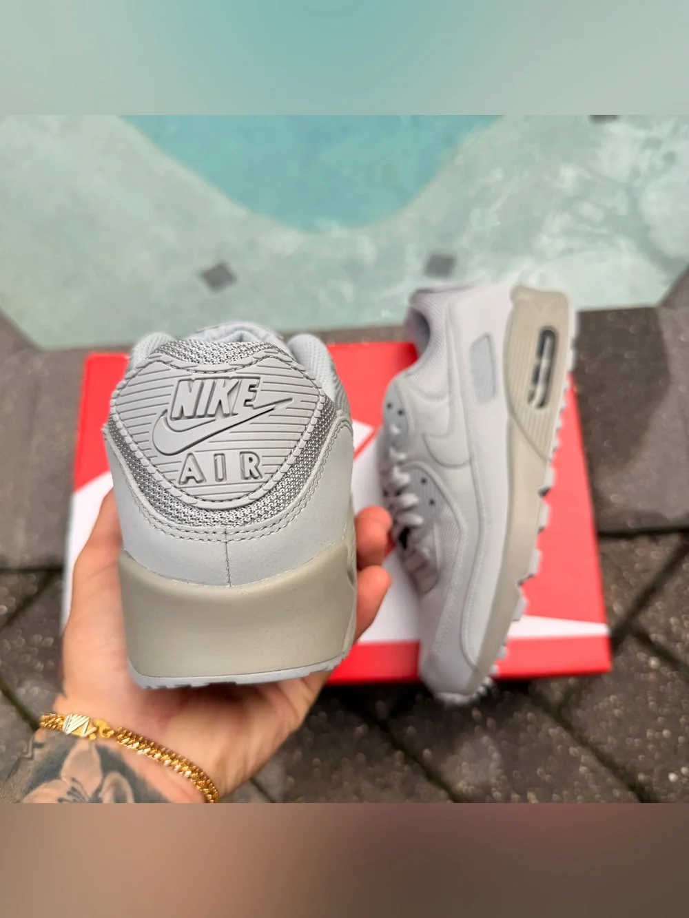 NIKE AIR MAX 90 SIZE 7.5 RECRAFT WOLF GREY TRIPLE GREY CN8490-001 MEN US NEW